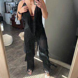 Black Tassel Jumpsuit!